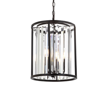 Bevin 12" Metal/Crystal LED Pendant - JONATHAN Y